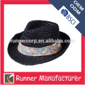 Floral Ribbon Decoration Paper Straw Hat